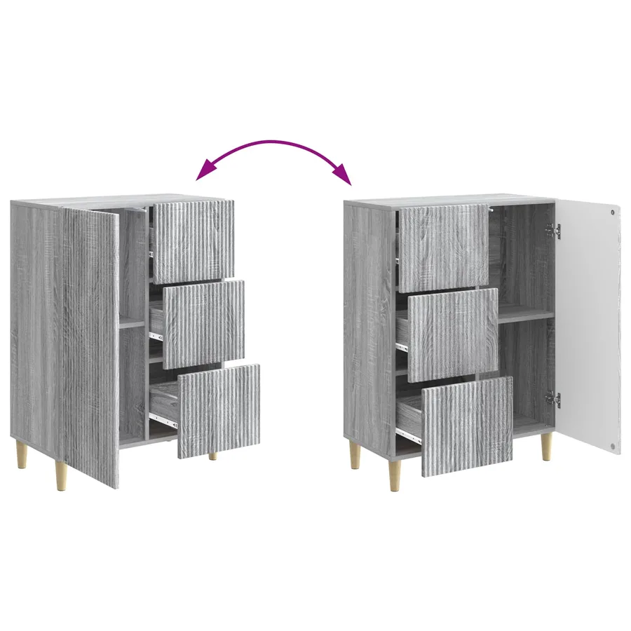 Buffet Sonoma gris 66 x 34,5 x 90 cm Bois d'ingénierie - 8