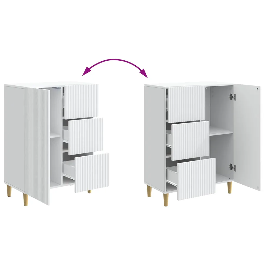 Buffet Blanc 66 x 34,5 x 90 cm Bois d'ingénierie - 10