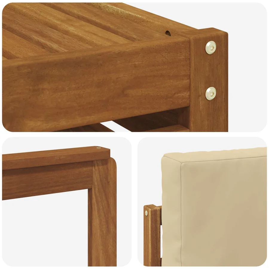 Ensemble de canapés d'extérieur 6 pcs Naturel et Beige - 7