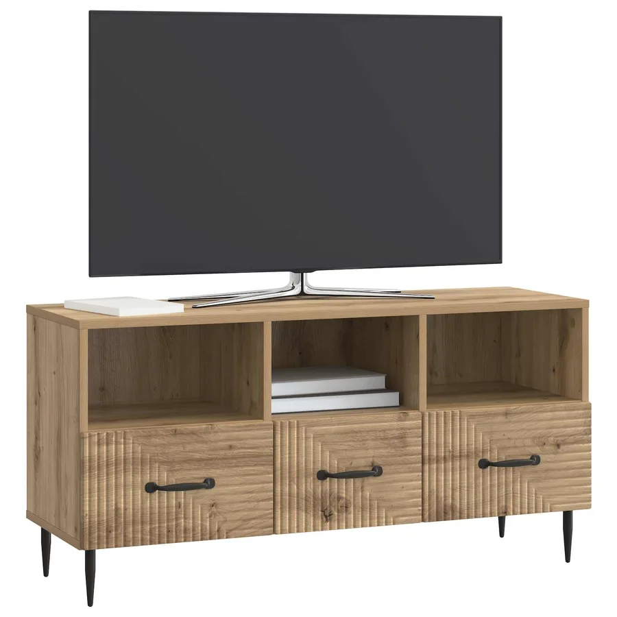 Meuble TV 102 x 34,5 x 50 cm Chêne artisanal Bois d'ingénierie - 3