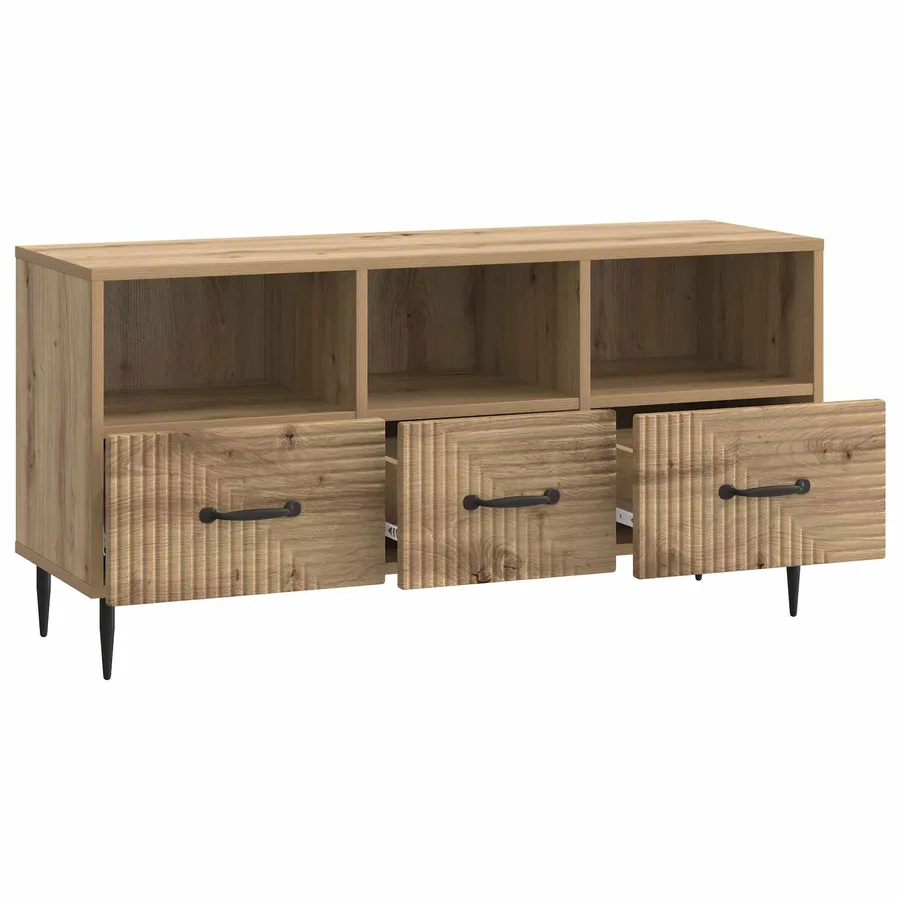Meuble TV 102 x 34,5 x 50 cm Chêne artisanal Bois d'ingénierie - 5