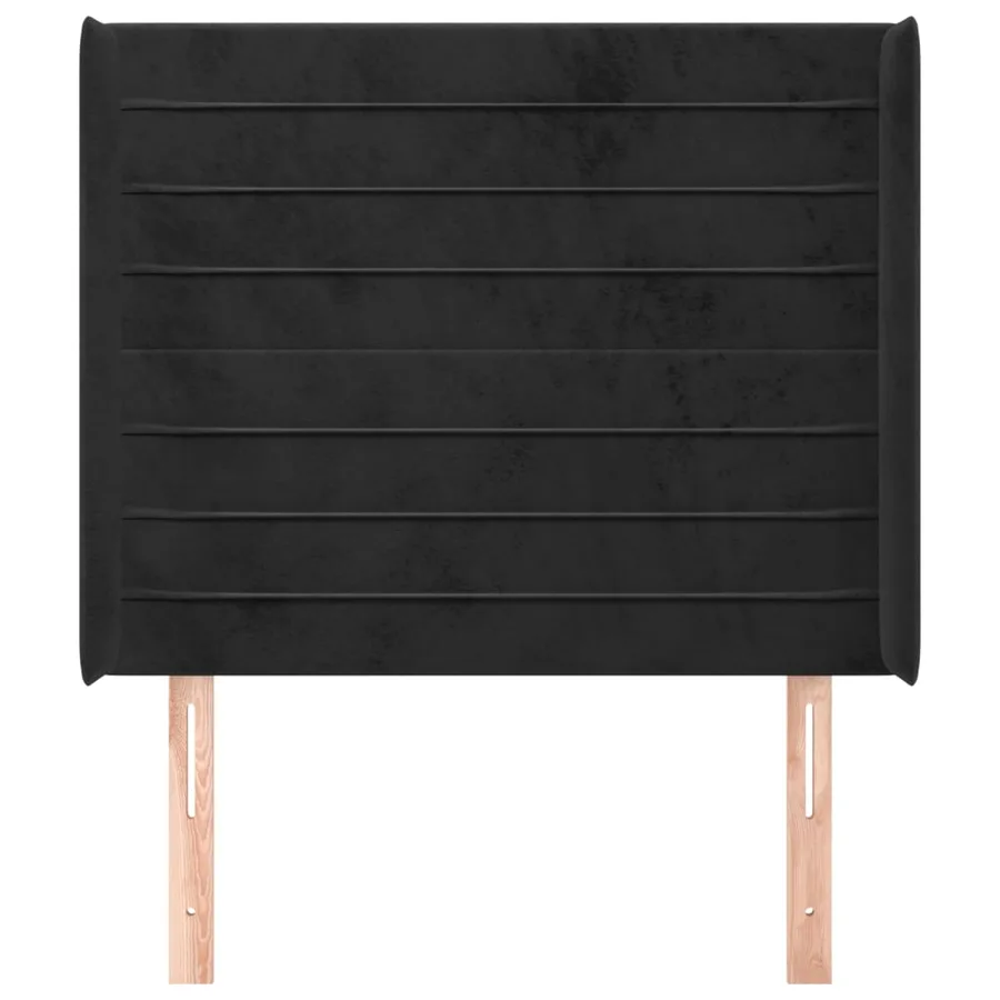 Tête de lit avec oreilles Noir 93x16x118/128 cm Velours - 3