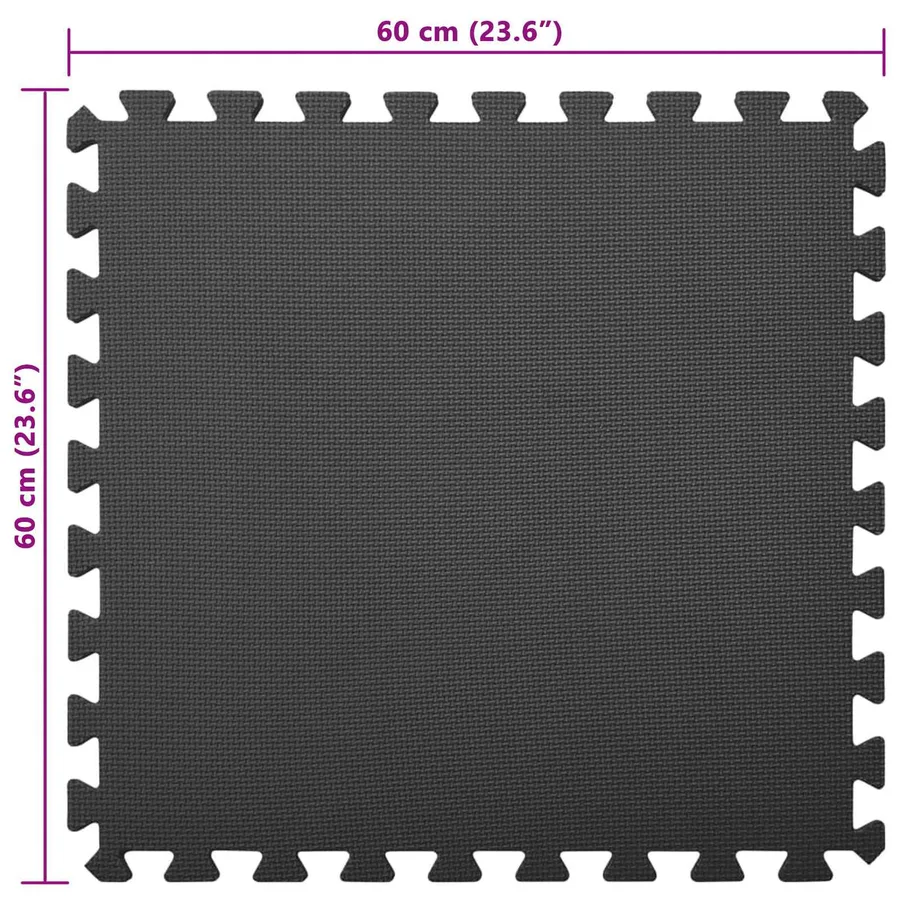 Tapis de sol de piscine 6 pcs Noir 2,16 ㎡ Mousse EVA - 9