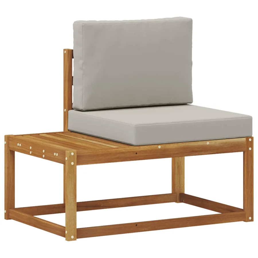Ensemble de canapés d'extérieur avec coussin 2 pcs Naturel - 4
