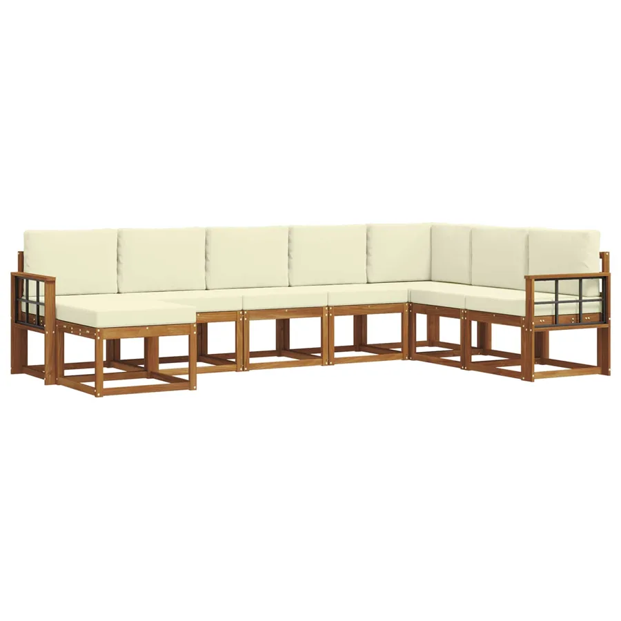 Ensemble de canapés d'extérieur 8 pcs Naturel et Crème - 2
