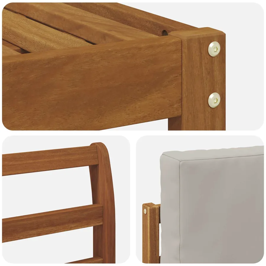 Ensemble de canapés d'extérieur 8 pcs Gris Naturel et Clair - 6