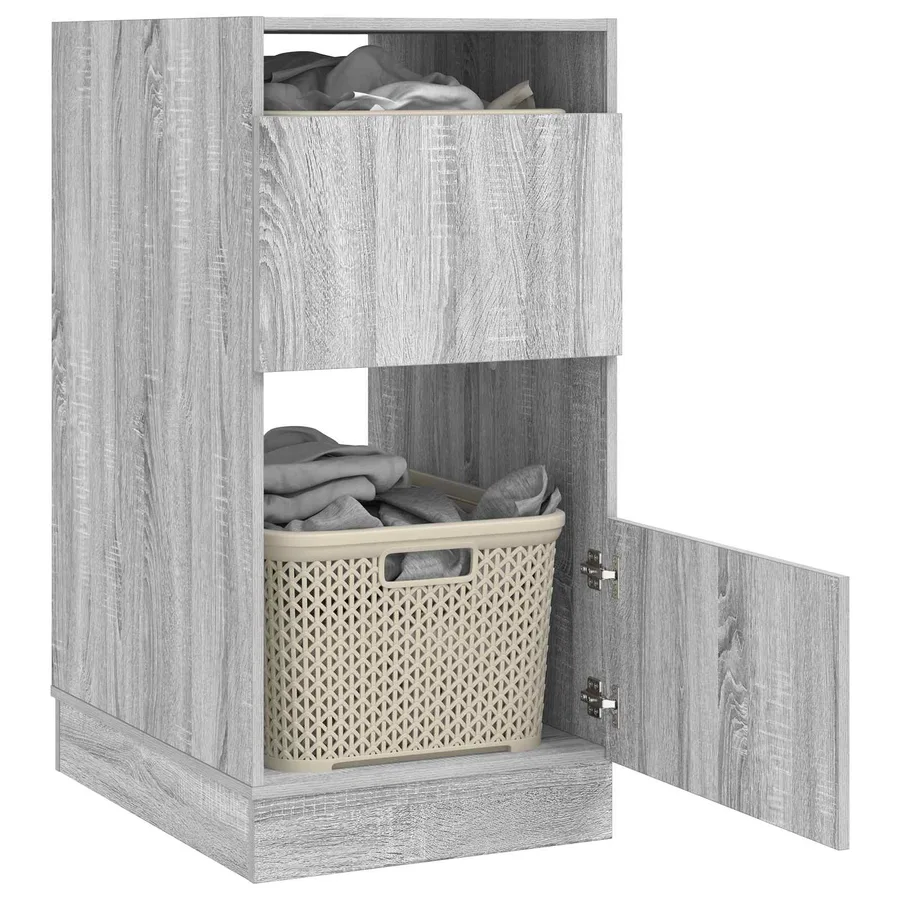 Armoire à Laver avec stockage Gris Sonoma Bois d'ingénierie - 3