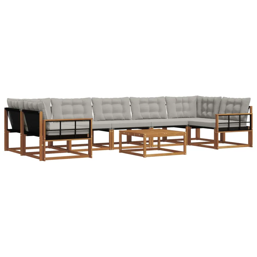 Ensemble de canapés d'extérieur 8 pcs Gris Naturel et Clair - 2