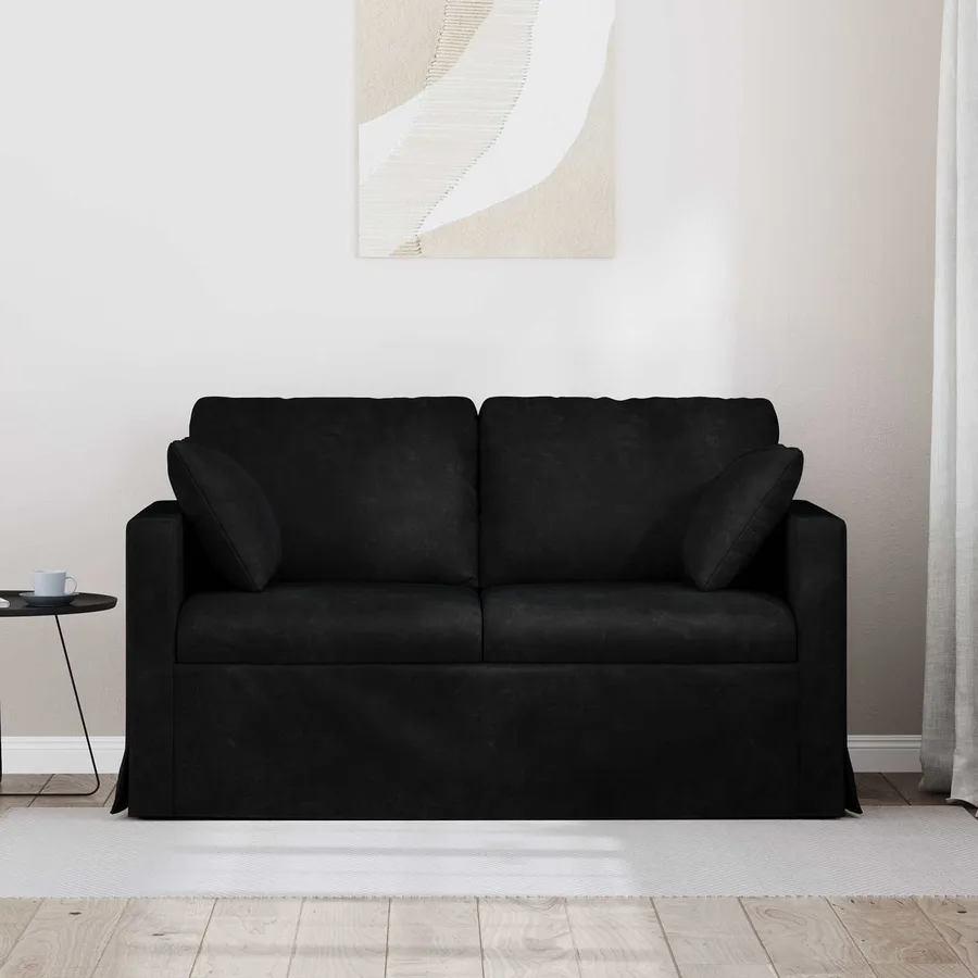 Canapé Noir 138 x 78 x 80 cm Velours - 3
