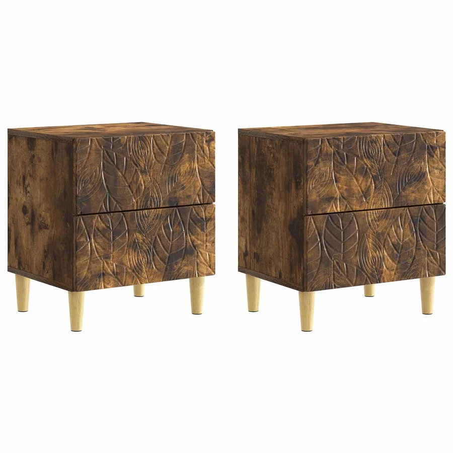 Table de chevet 2 pcs Chêne fumé 43 x 34,5 x 48 cm - 2