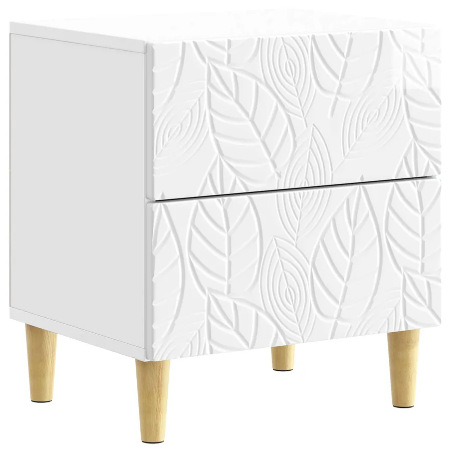 Table de chevet 2 pcs Blanc brillant 43 x 34,5 x 48 cm - 4