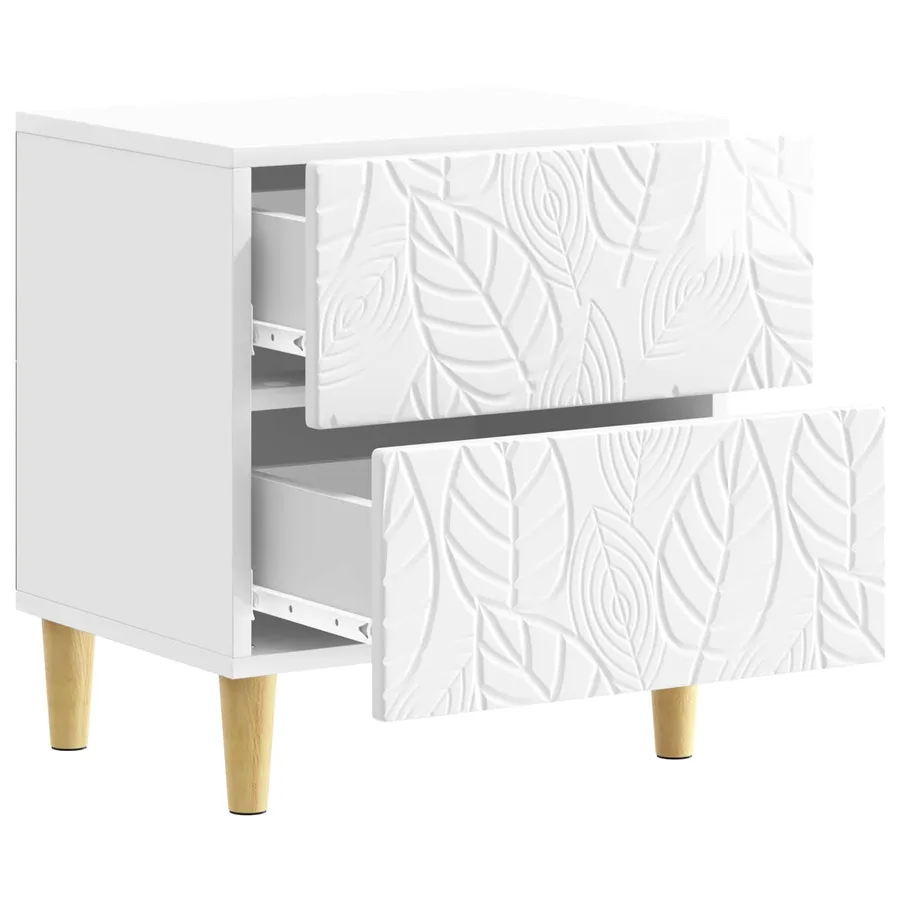 Table de chevet 2 pcs Blanc brillant 43 x 34,5 x 48 cm - 5