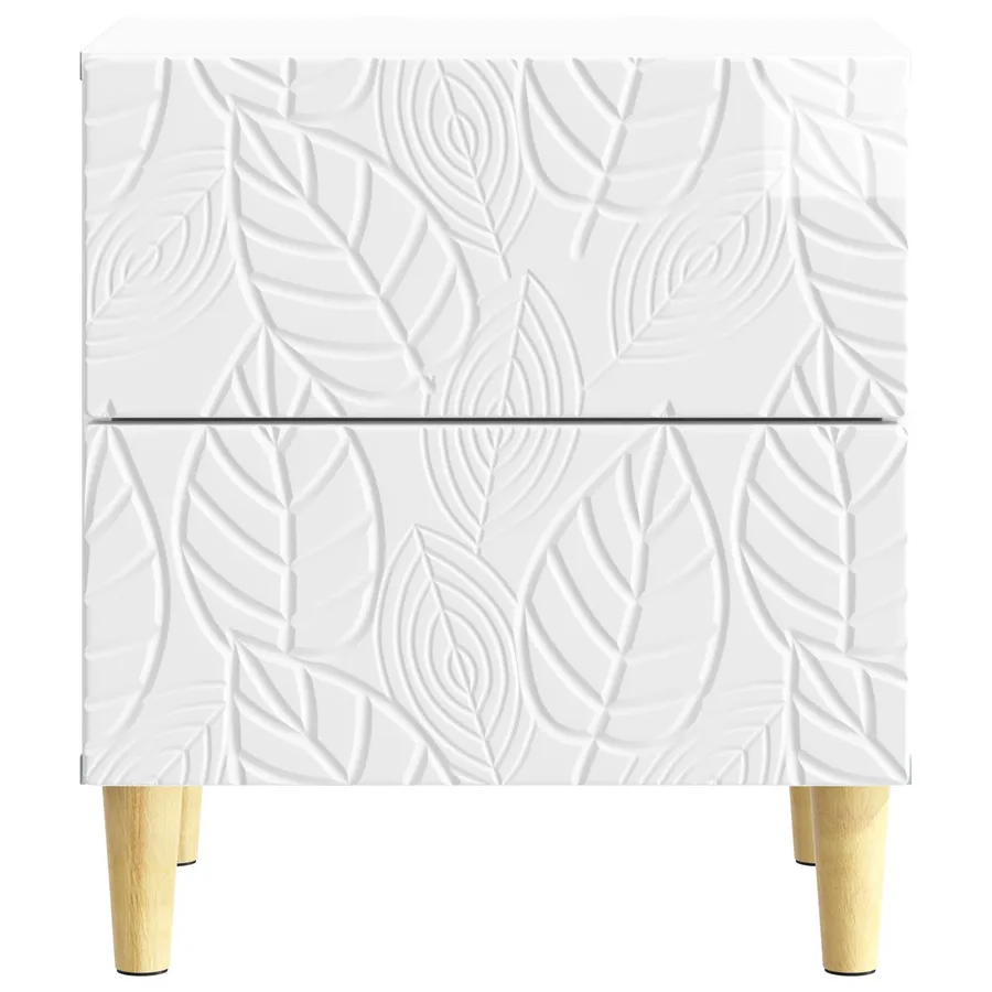 Table de chevet 2 pcs Blanc brillant 43 x 34,5 x 48 cm - 6