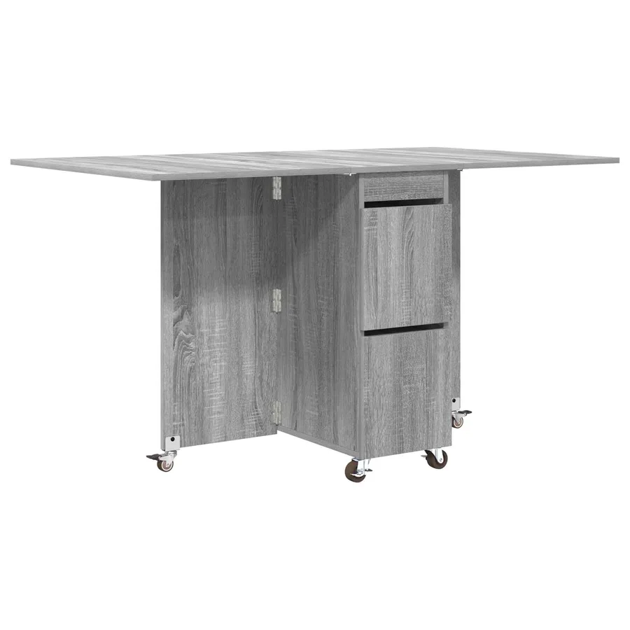 Table à dîner 140 x 80 x 77 cm Bois d'ingénierie Sonoma gris - 2