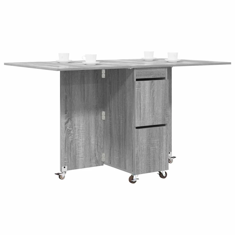 Table à dîner 140 x 80 x 77 cm Bois d'ingénierie Sonoma gris - 3