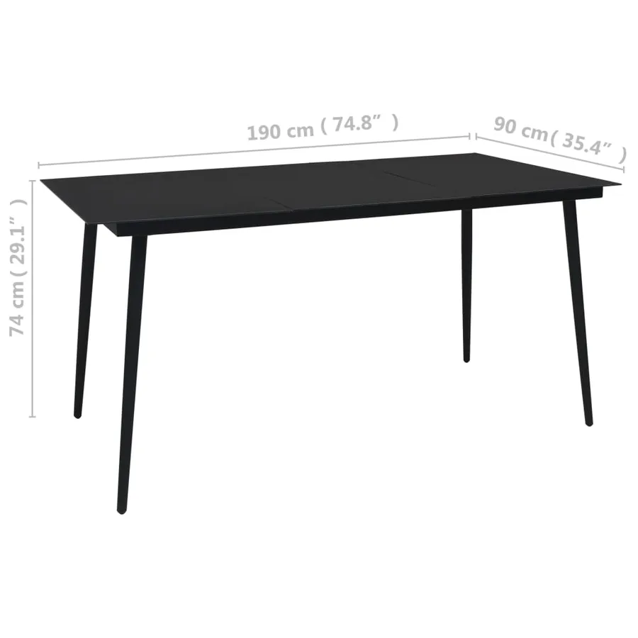 Ensemble à manger d'extérieur 7 pcs résine tressée et verre - 14