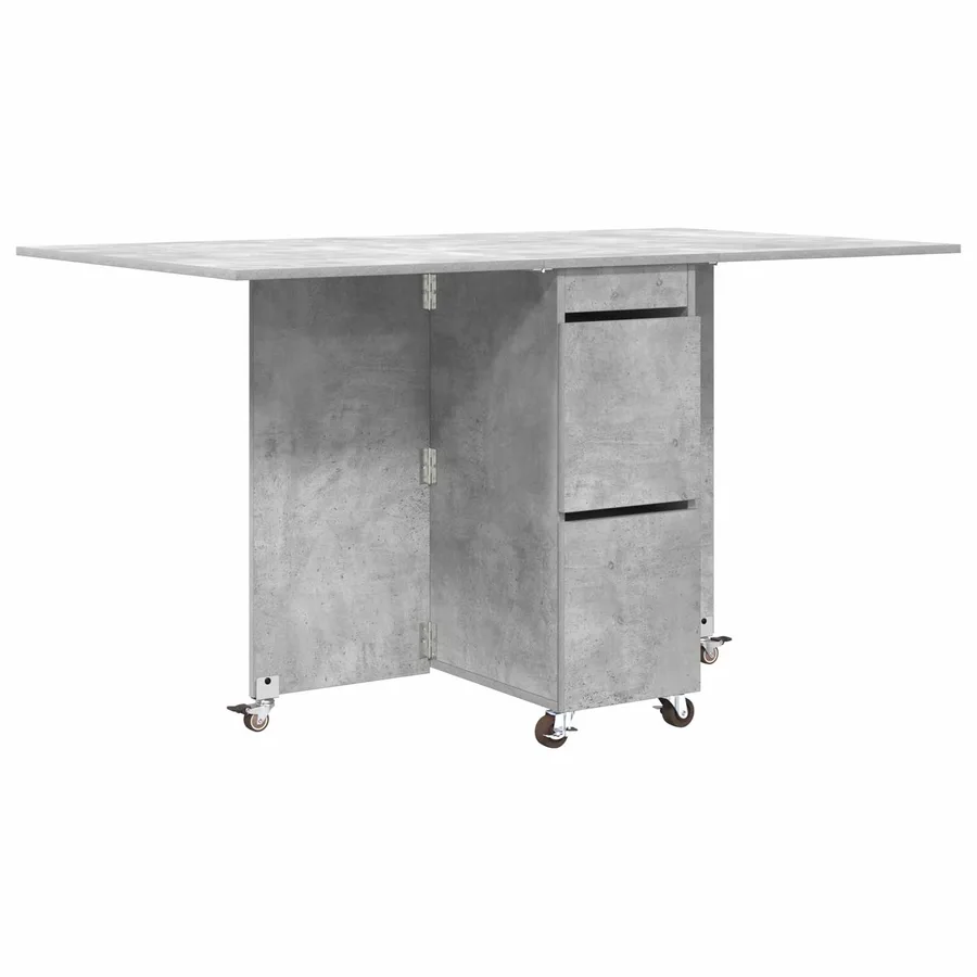 Table à dîner 140 x 80 x 77 cm Bois d'ingénierie Gris béton - 2