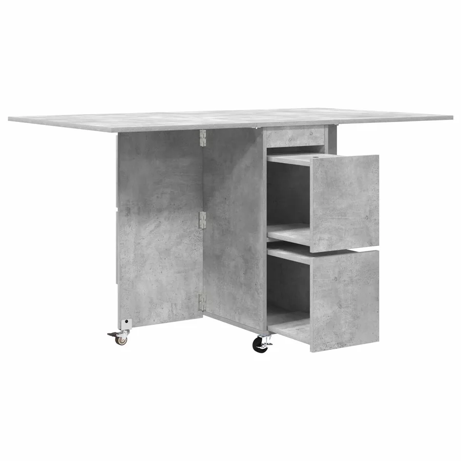 Table à dîner 140 x 80 x 77 cm Bois d'ingénierie Gris béton - 5