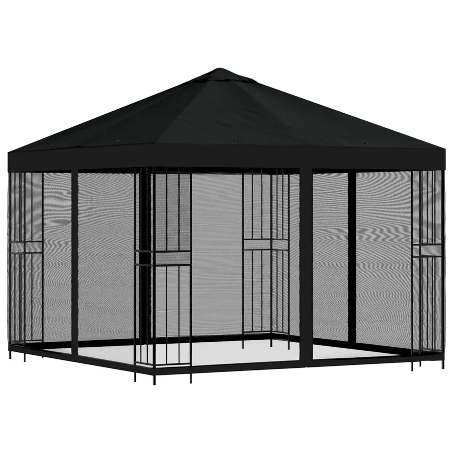 Abri de jardin avec parois 3 x 3 m Noir Polyester et Acier - 3