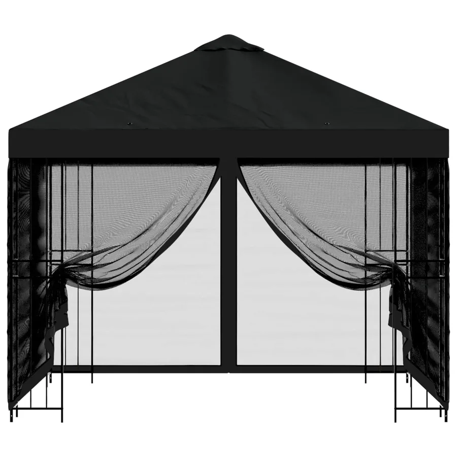 Abri de jardin avec parois 3 x 3 m Noir Polyester et Acier - 5
