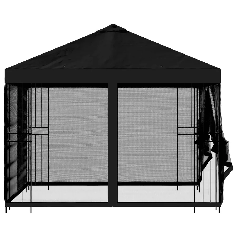 Abri de jardin avec parois 3 x 3 m Noir Polyester et Acier - 6