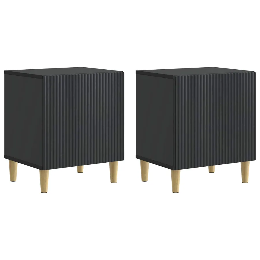 Cabinet de chevet 2 pcs Noir 43 x 34,5 x 50 cm - 2