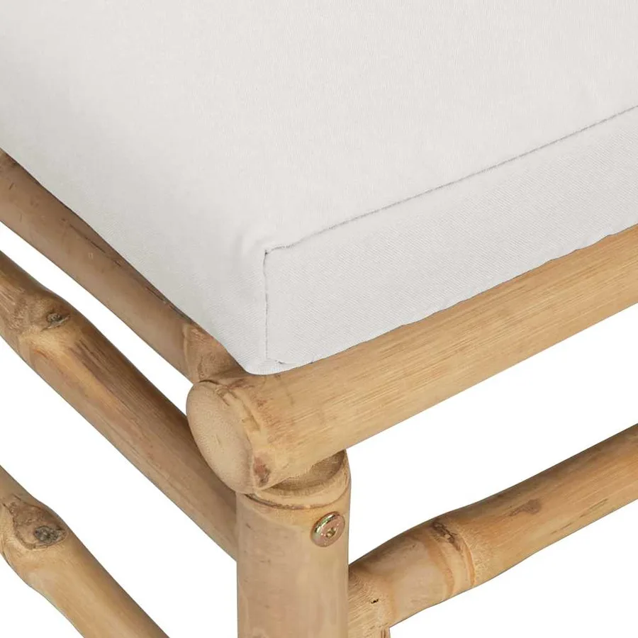 Salon de jardin 2 pcs avec coussins gris clair bambou - 8