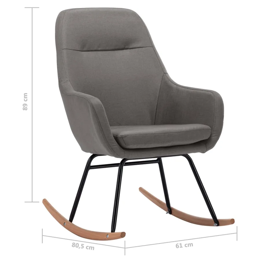 Chaise à bascule Gris clair Tissu - 8