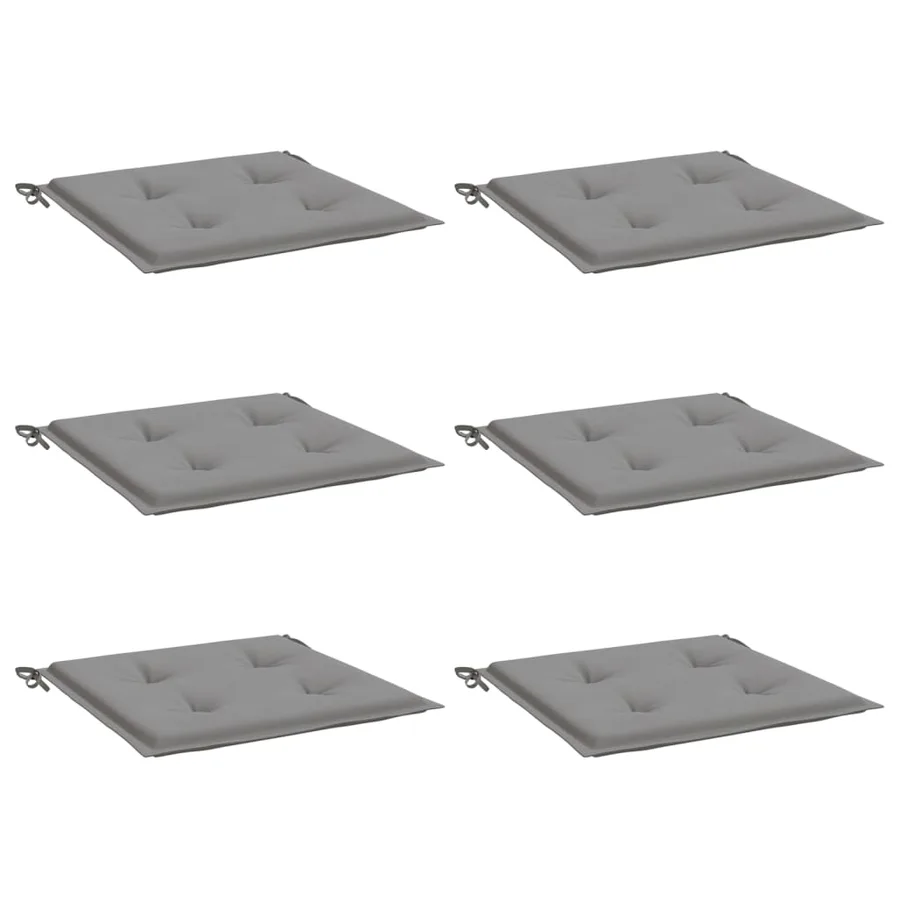 Coussins de chaise jardin lot de 6 gris 50x50x4 cm tissu oxford - 3