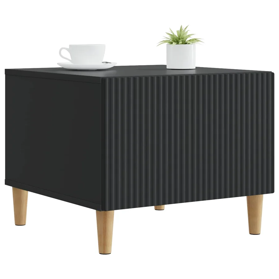 Table basse avec tiroir Noir 49 x 50 x 40 cm Bois d'ingénierie - 3