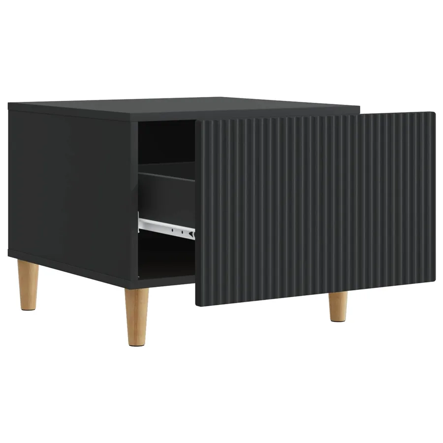 Table basse avec tiroir Noir 49 x 50 x 40 cm Bois d'ingénierie - 4