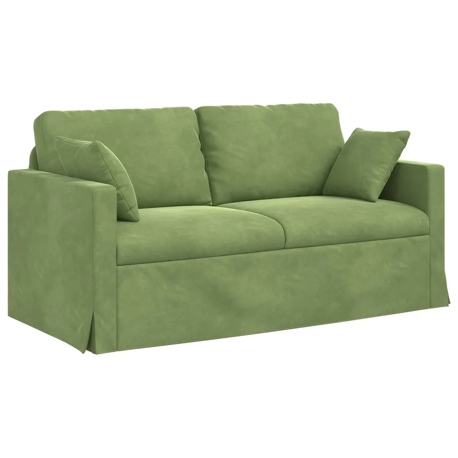 Canapé Vert clair 158 x 78 x 80 cm Velours - 2