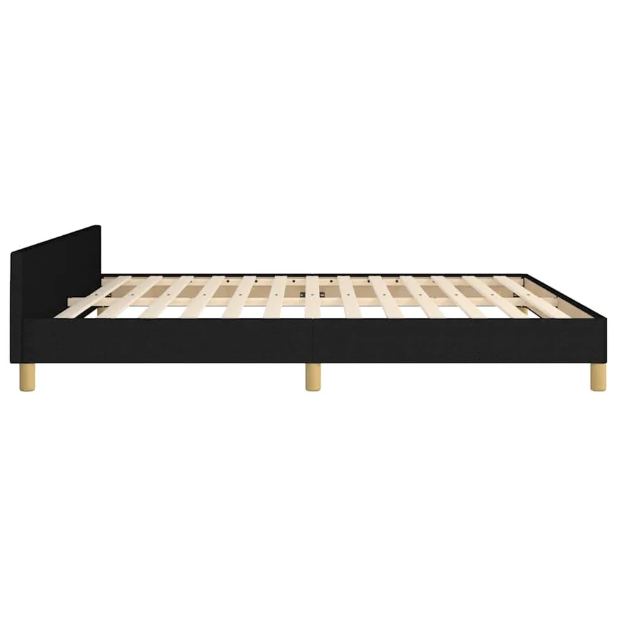 Cadre de lit sans matelas noir 180x200 cm tissu - 7