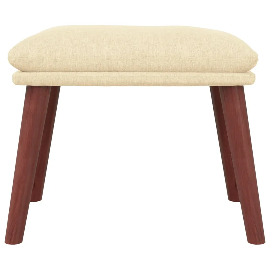 Chaise de relaxation avec repose-pied Crème Tissu - 7