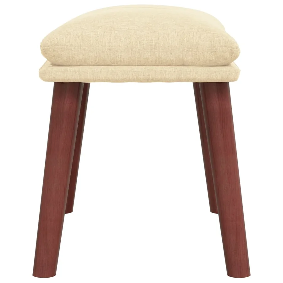 Chaise de relaxation avec repose-pied Crème Tissu - 8