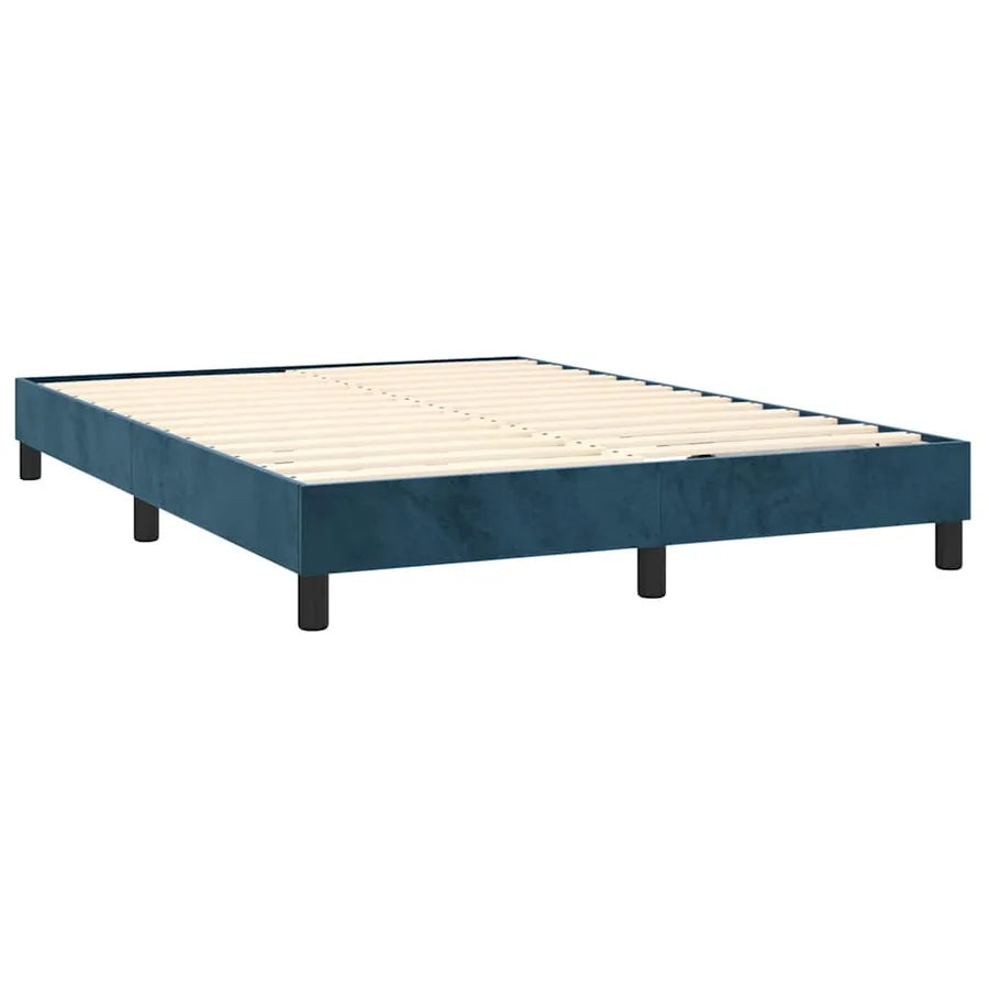 Sommier à lattes de lit avec matelas LED Bleu foncé 140x200 cm - 5