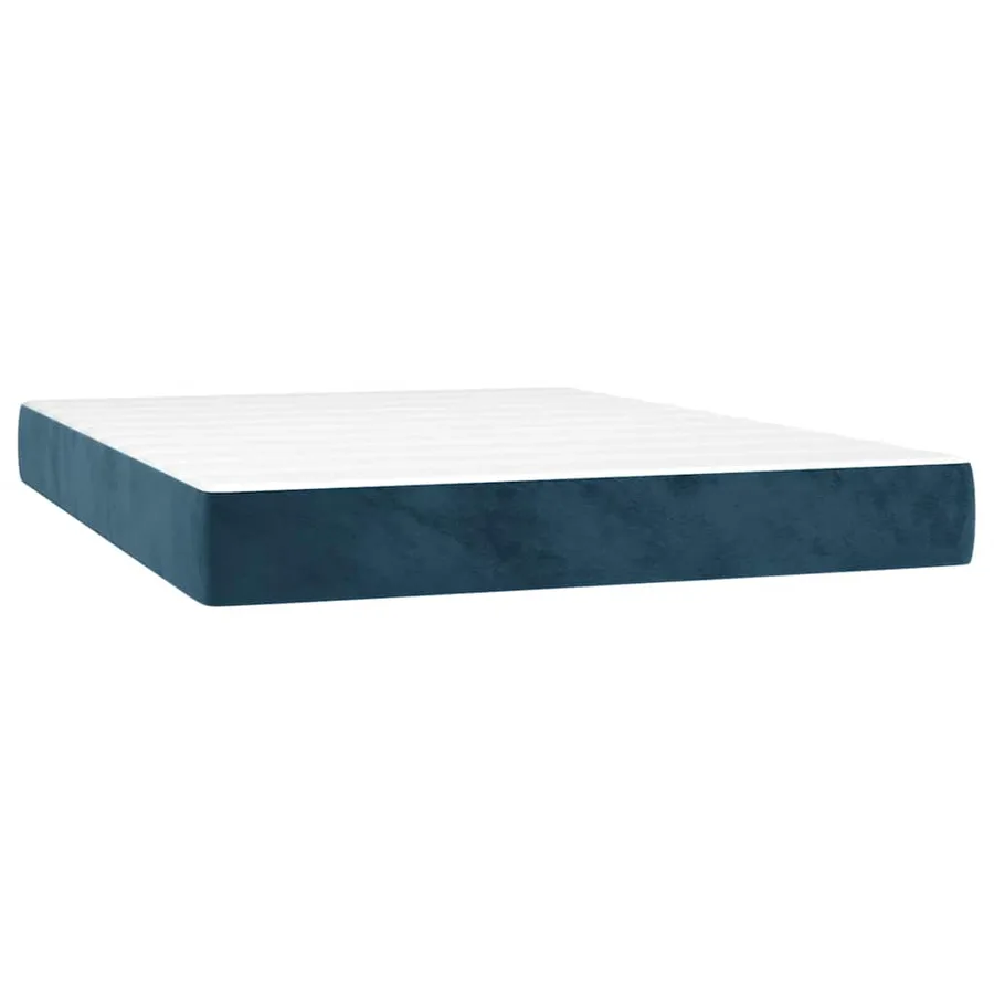 Sommier à lattes de lit avec matelas LED Bleu foncé 140x200 cm - 6