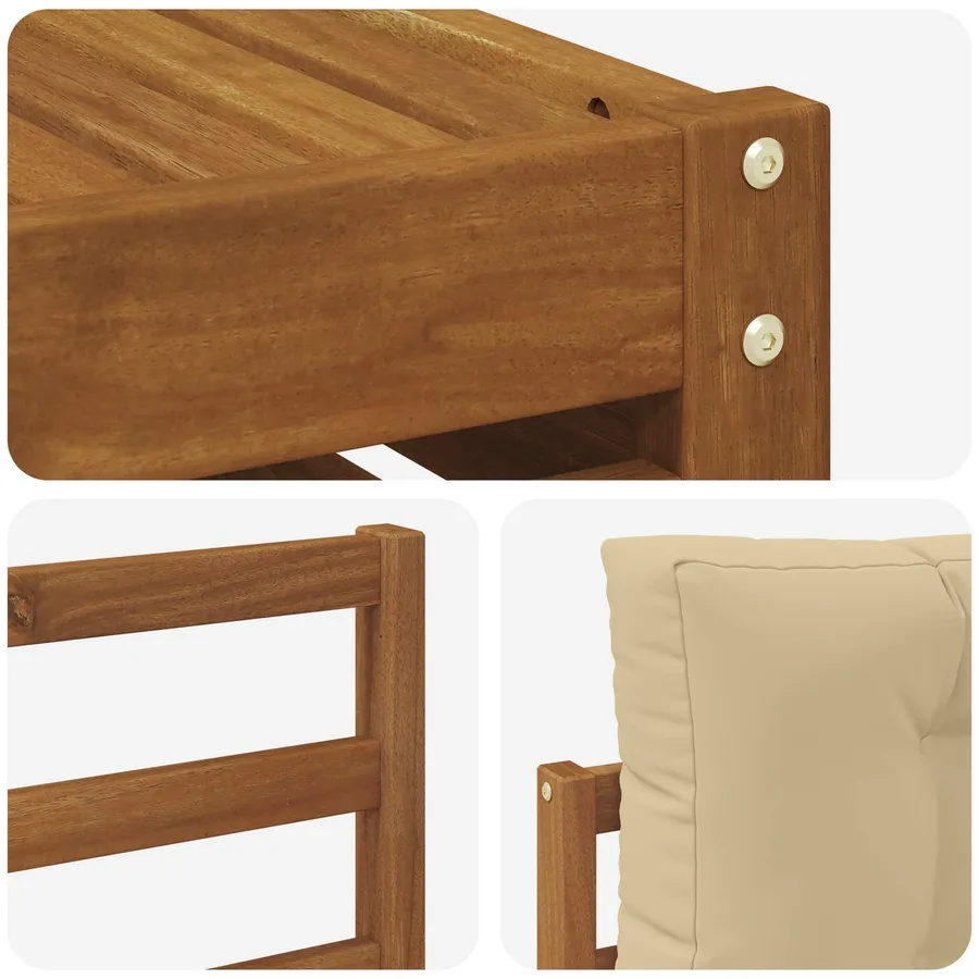 Ensembles de canapés avec coussin 11 pcs Naturel et Beige - 7