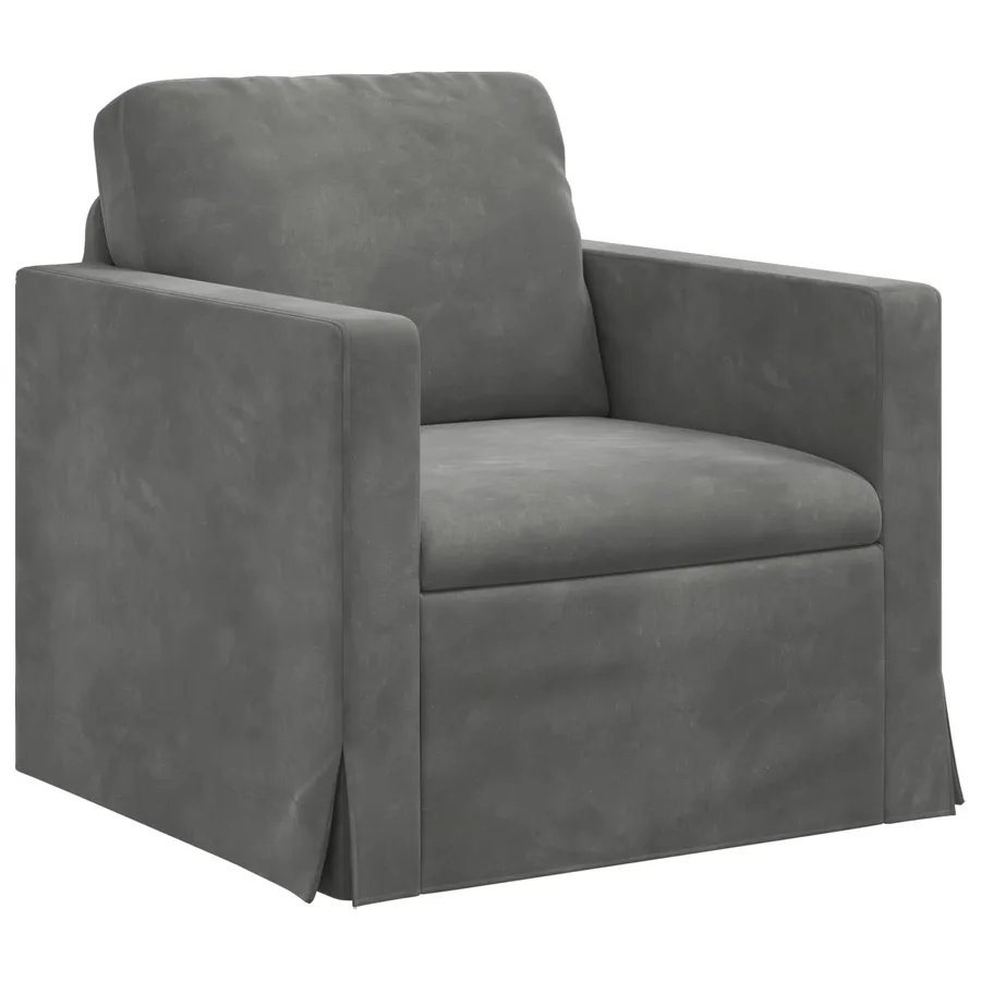 Ensemble de Canapés 2 pcs Gris foncé 138 x 78 x 80 cm Velours - 4