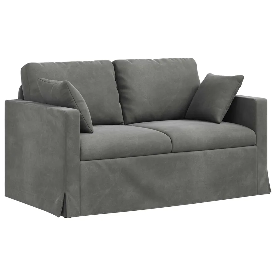 Ensemble de Canapés 2 pcs Gris foncé 138 x 78 x 80 cm Velours - 5