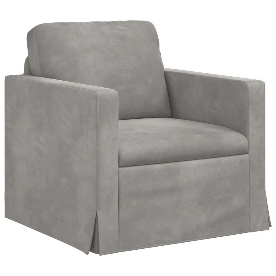 Ensemble de Canapés 2 pcs Gris clair 198 x 78 x 80 cm Velours - 4