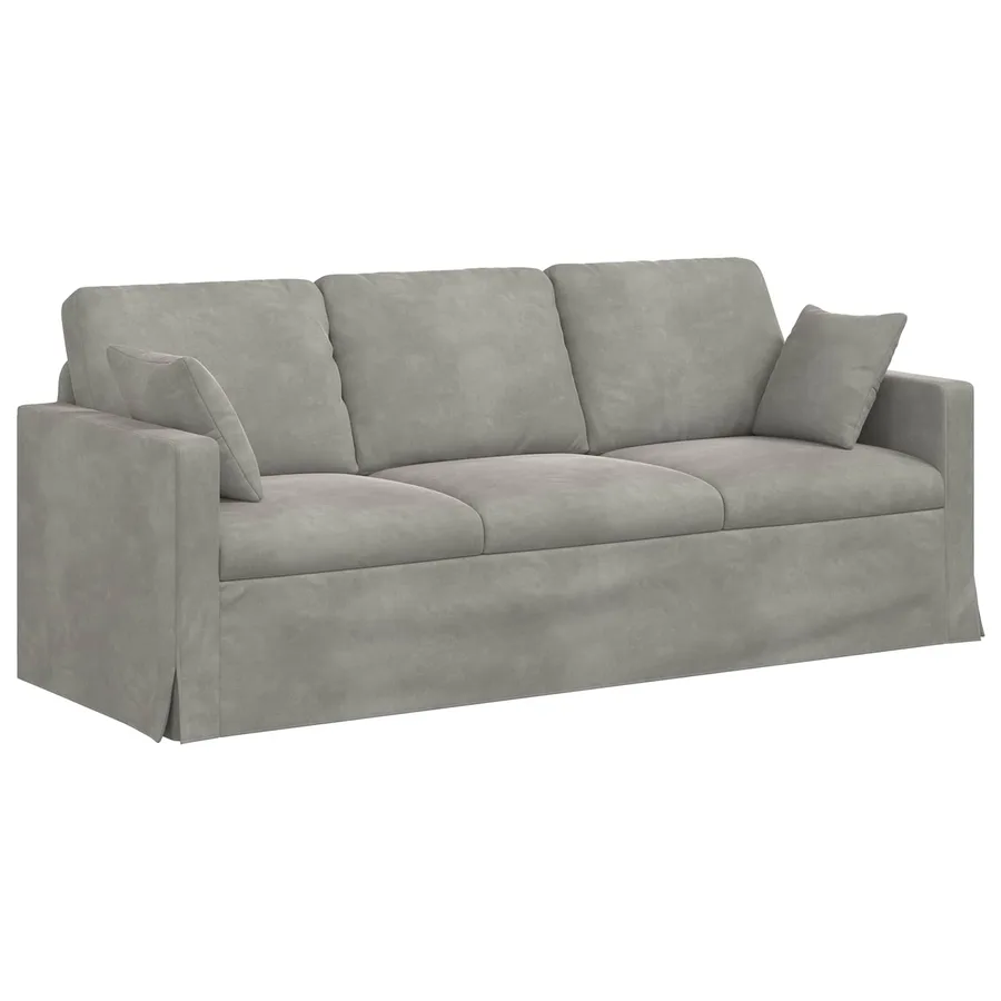 Ensemble de Canapés 2 pcs Gris clair 198 x 78 x 80 cm Velours - 5