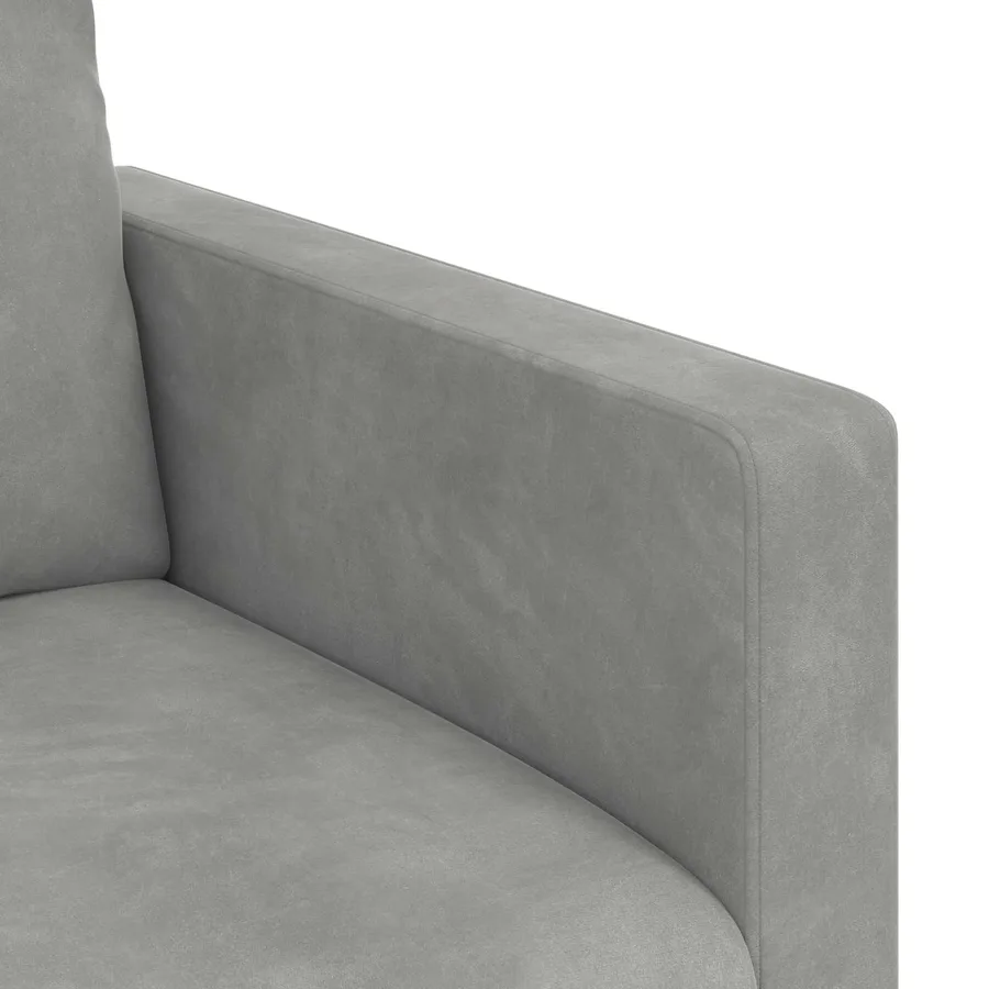 Ensemble de Canapés 2 pcs Gris clair 198 x 78 x 80 cm Velours - 7