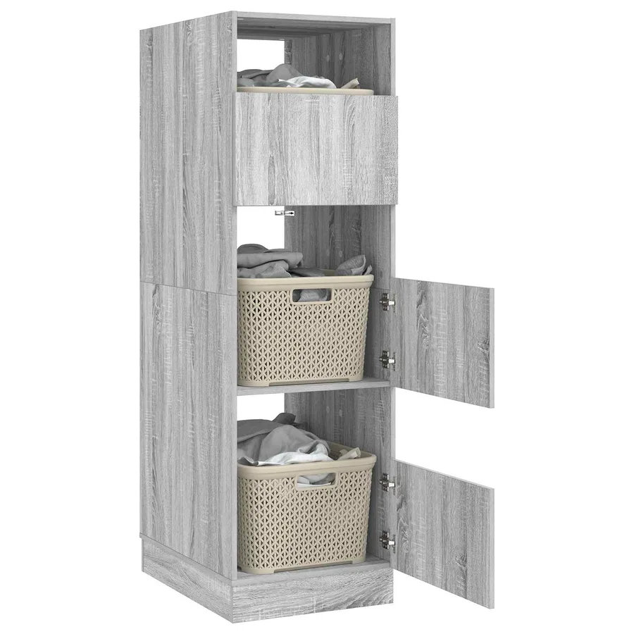 Armoire à Laver Gris Sonoma 50 x 68 x 162 cm Bois d'ingénierie - 3