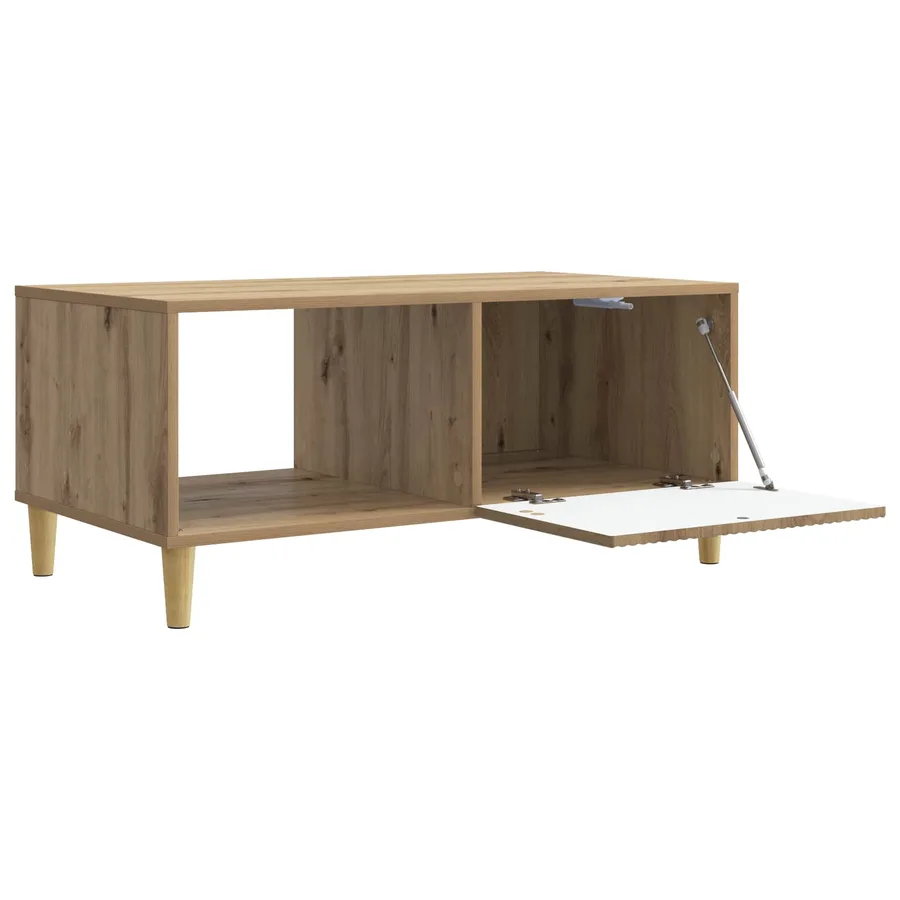 Table basse Chêne artisanal 90 x 50 x 40 cm Bois d'ingénierie - 4