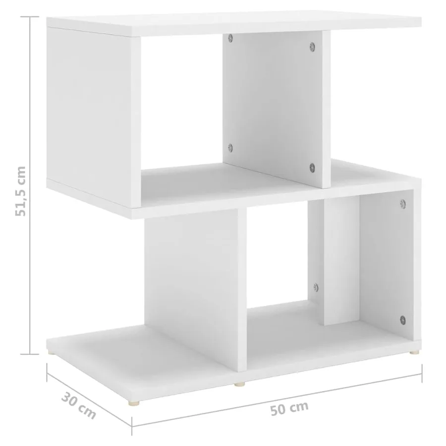 Table de chevet blanc 50x30x51,5 cm bois d'ingénierie - 7