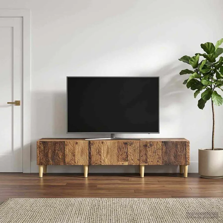 Meuble TV 147 x 34,5 x 30 cm Bois ancien Bois d'ingénierie - 3