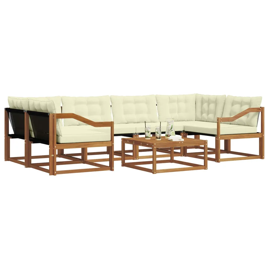 Ensemble de canapés d'extérieur 7 pcs Naturel et Crème - 3