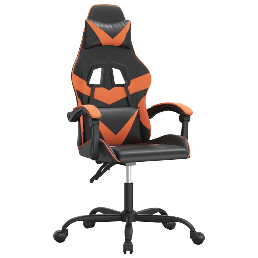 Chaise de jeu pivotante Noir et orange Similicuir - 2