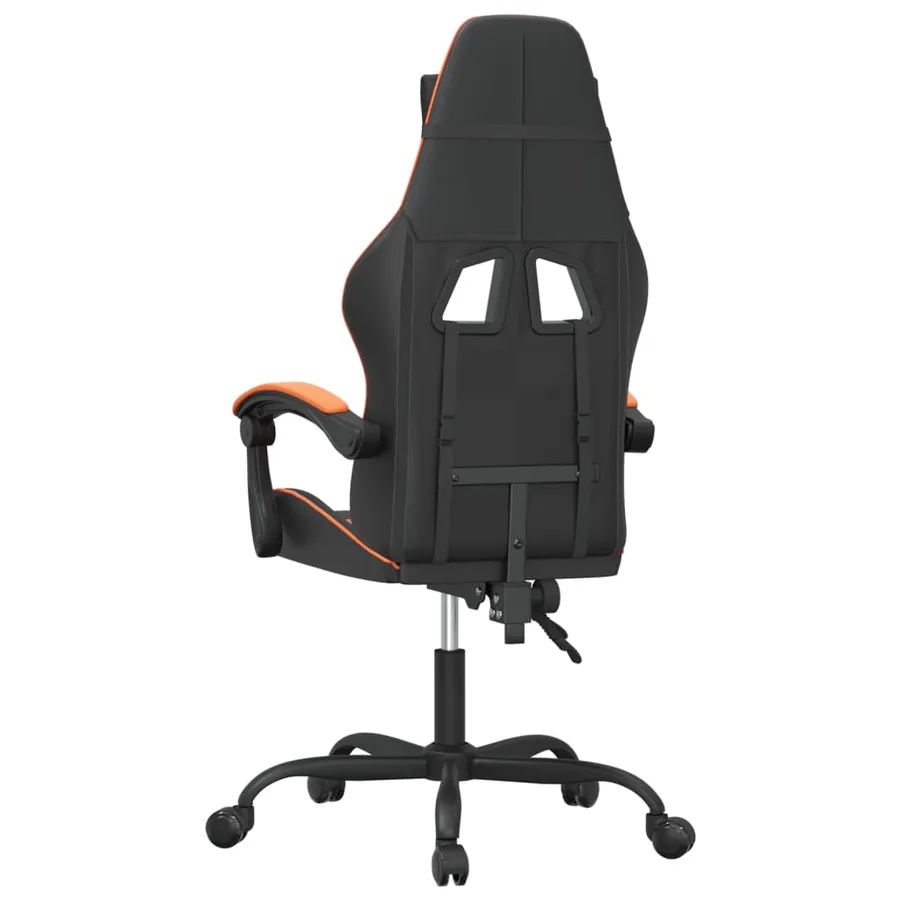 Chaise de jeu pivotante Noir et orange Similicuir - 5